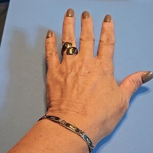 Siam sterling bracelet and ring set